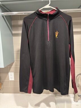 Arizona State University Two Toned Lightweight Athletic Quarterzip Size XL ASU